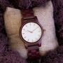Verona Burgundy Wooden Watch For Her, thumbnail 1 of 12