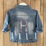Embroidered Baby/Toddler Denim Jacket With Letter, thumbnail 1 of 6