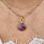 18k Gold Vermeil Plated Ruby July Birthstone Necklace, thumbnail 2 of 4