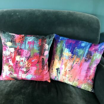 Velvet Abstract Cushion Colour Pop, 4 of 5