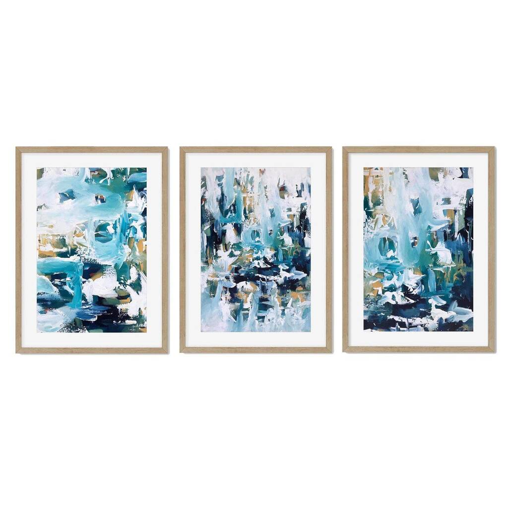 Large Abstract Set Of Three Prints Framed Wall Art By Abstract House