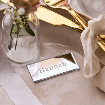 Personalised Mirror Silver Wedding Place Setting, 2 of 3