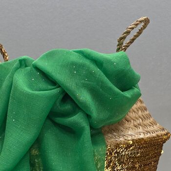 Sparkle Scarf In Grass Green, 2 of 3