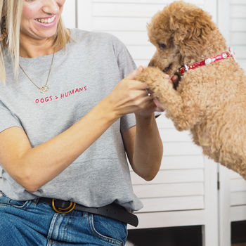 Dogs Over Humans Embroidered T Shirt, 2 of 4