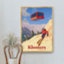 Klosters Ski Resort Switzerland Travel Poster Art Print, thumbnail 5 of 8