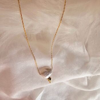 Baroque Pearl Lightning Cloud 16k Gold Plated Necklace, 4 of 4