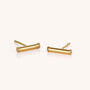 Bar Stud Earrings Sterling Silver And 18ct Gold Plated, thumbnail 3 of 4