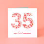 Love Hearts Coral 35th Anniversary Card, thumbnail 3 of 3