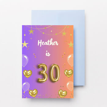 Personalised Gold 30th Birthday Card, 3 of 3