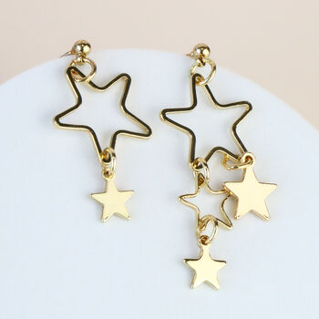 Asymmetrical Star Dangle Stud Earrings, 2 of 3