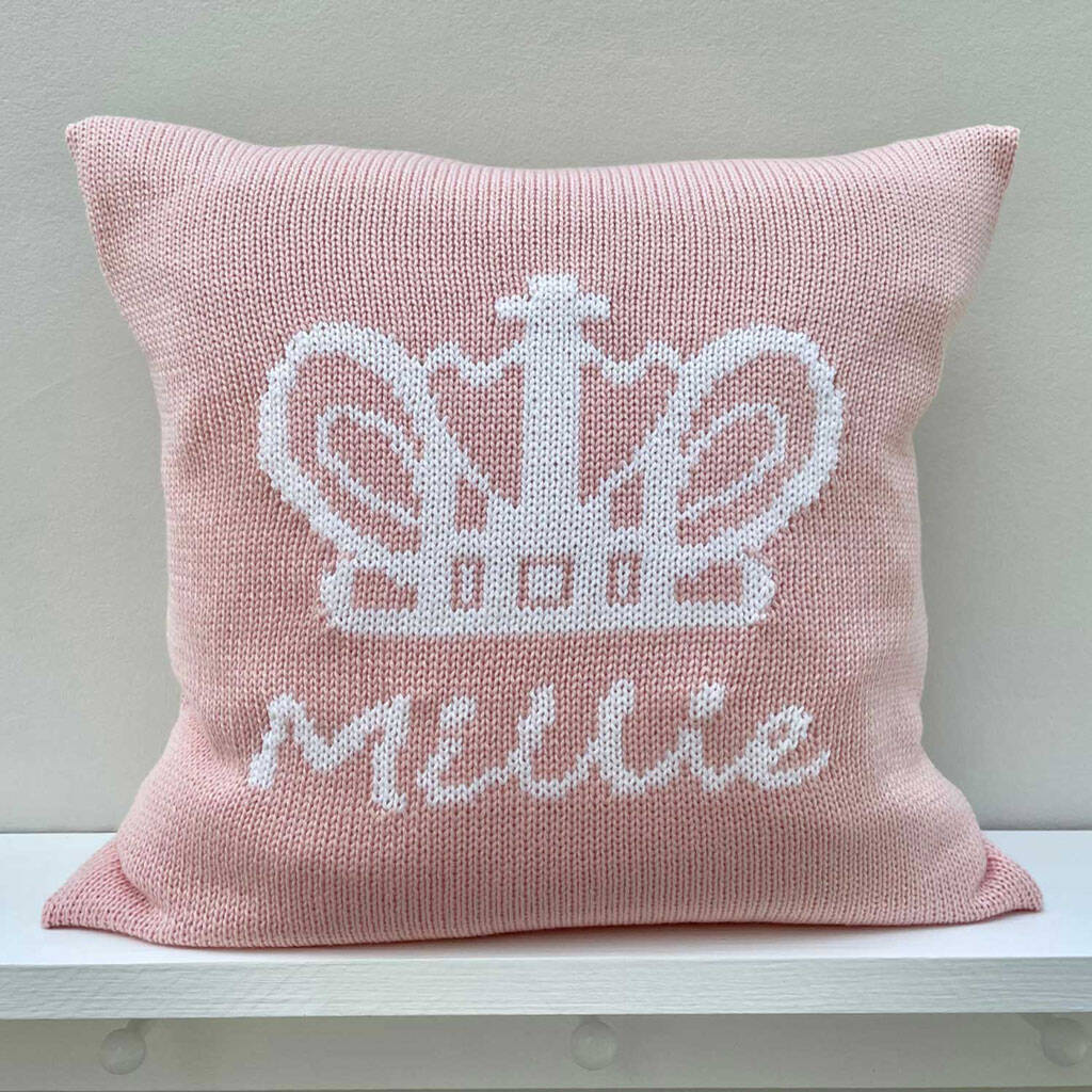 Personalised Crown Baby Blanket And Cushion Gift Set By Justine Louise