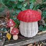 Mushroom Basket With Red Hand Dyed Lid, thumbnail 1 of 5