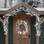 Pre Lit Outdoor Snowy Christmas Wreath And Garland, thumbnail 4 of 5
