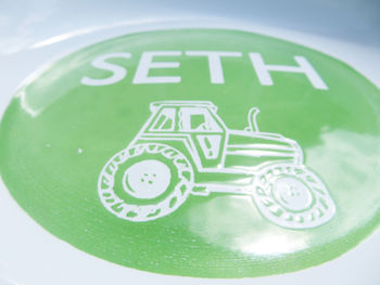 Personalised Hand Painted Enamel Name And Tractor Dish, 2 of 6