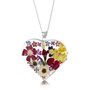 Large Heart Real Flower Sterling Silver Pendant Necklace Gold Plated Option, thumbnail 2 of 12