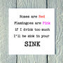 Roses Are Red Flamingoes Are Pink Greetings Card, thumbnail 1 of 2