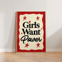 Girls Want Power Feminist Gift For Her Art Print, thumbnail 1 of 10