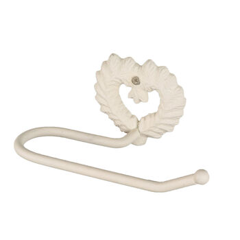Ivory Iron Heart Wall Mounted Toilet Roll Holder, 2 of 5