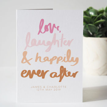 Happily Ever After Personalised Wedding Card, 2 of 4