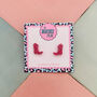 Cowboy Boot Glitter Resin Stud Earrings Pink, Blue And Silver, thumbnail 1 of 12