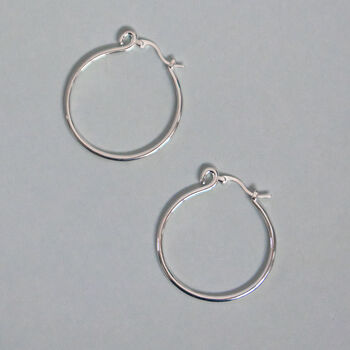 Sterling Silver Large Hoop Earrings, 4 of 7