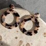 Light Tortoise Shell Dangle Hoop Earrings, thumbnail 3 of 6