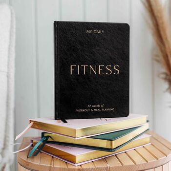 Fitness Planner My Daily Fitness Black Vegan Leather, 2 of 12