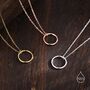 Sterling Silver Minimal Skinny Circle Pendant Necklace, thumbnail 2 of 12