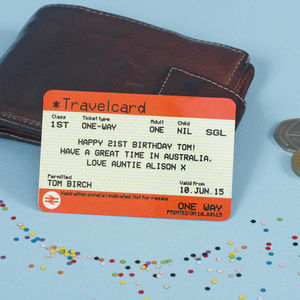 Personalised Train Ticket Metal Wallet Card Gift Purse -  Canada