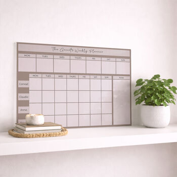 Personalised Family Weekly Acrylic Whiteboard Planner, Various Colours, 4 of 9