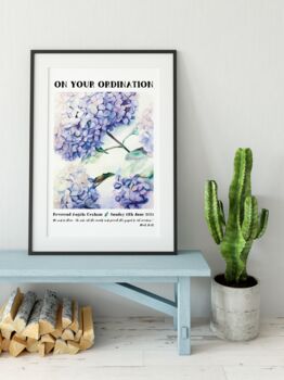 Personalised Ordination Flowers Print Ordination Gift, 7 of 10