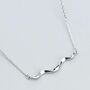 Silver Sterling Wave Zig Zag Sea Surf Necklace, thumbnail 4 of 6
