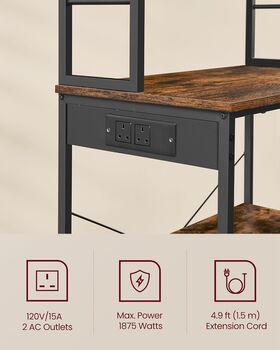 Bakers Rack Coffee Bar Kitchen Shelf Unit, 4 of 8