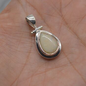 White Opal Pendant: Sterling Silver Necklace, 4 of 7