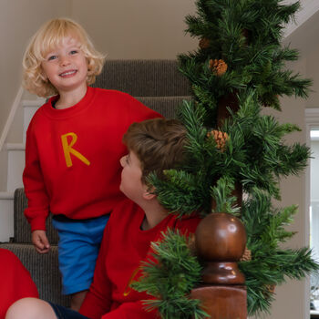 Personalised Initial Children's Christmas Jumper, 3 of 7