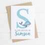 Personalised Christening Card Blue Whale, thumbnail 3 of 5