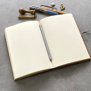 Handmade Recycled Leather Notebook With Splash Colour, 2 of 3