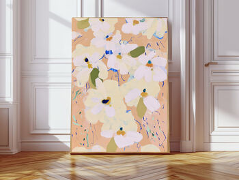Set Of Two Floral Pastel Flower Art Prints, 3 of 4