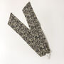 Black Floral Floral Print Cotton Wire Headband, thumbnail 2 of 5