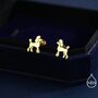Sterling Silver Poodle Dog Stud Earrings, thumbnail 5 of 12