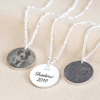 Personalised Pet Photo Sterling Silver Disc Necklace, 4 of 10