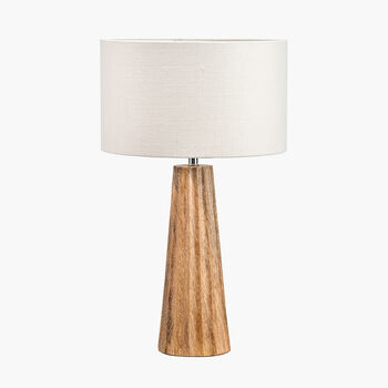 Natural Mango Wood Textured Cone Table Lamp, 2 of 8