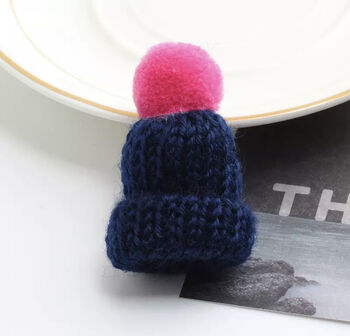 Knitted Bobble Hat Badge Various Colours, 5 of 9