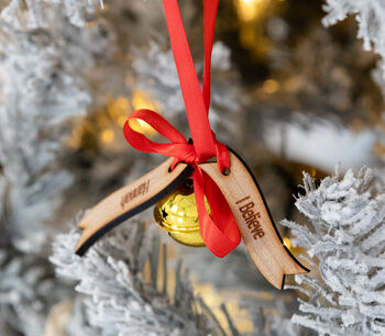 Personalised I Believe In Christmas Bell Decoration, 3 of 5