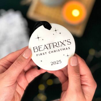 Personalised Baby's First Christmas Bauble 2025, 6 of 10