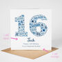 Blue Star Personalised 16th Birthday Card, thumbnail 2 of 5