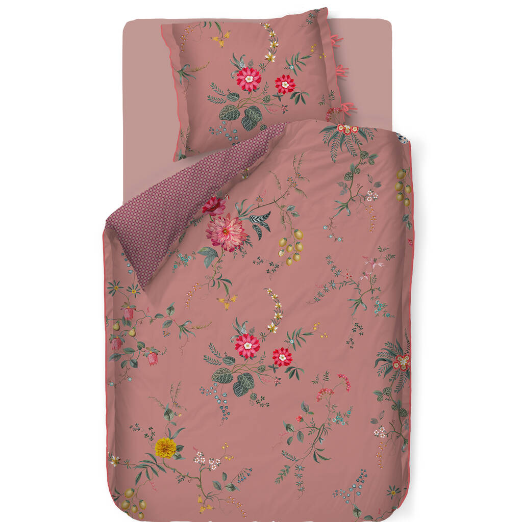 Pip Fleur Grandeur Pink Single Duvet Cover Set By Bell & Blue