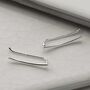 Sterling Silver Tiny Curve Threader Earrings, thumbnail 4 of 5