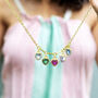 Family Birthstone Necklace With Heart Crystals, thumbnail 9 of 9