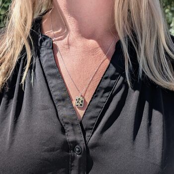 The Rectangle Dalmatian Jasper Necklace, Silver, 4 of 9
